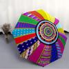 1pc Colorful Wheel Automatic Folding Umbrella - Portable Collapsible Design, 8-Rib Iron Frame, Durable Fabric yy251125193