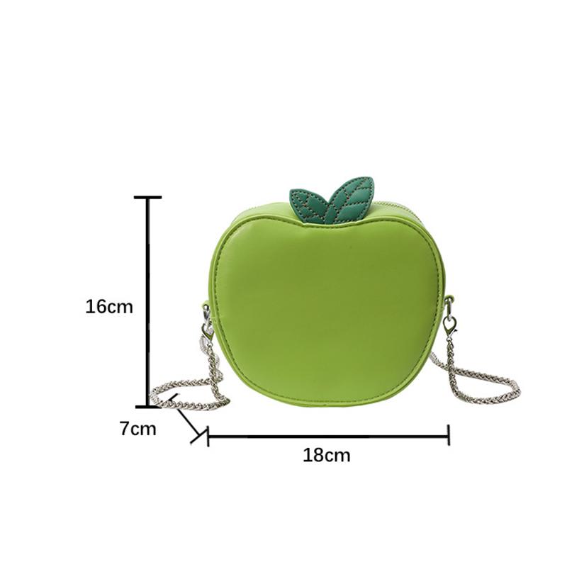Girl Crossbody Bag Cute Apple PU Personality Women Shoulder Bag Simple Small Satchel Cartoon Shaped Coin Purse CLE