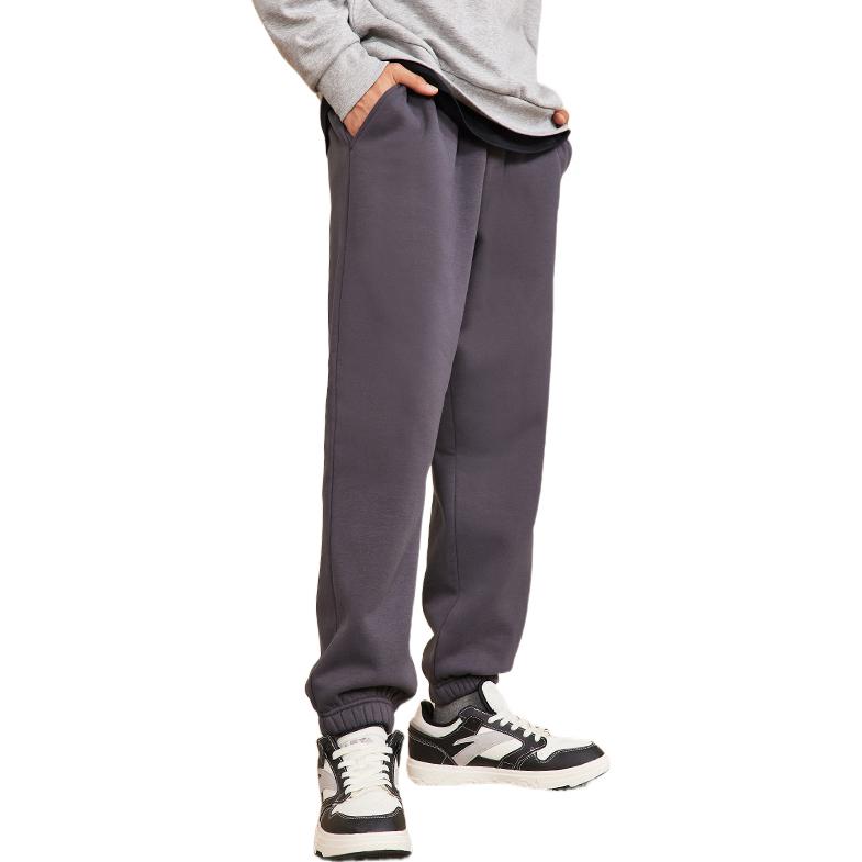 Anta Solid Color Letter Patch Sweatpants Men Bottoms Gray 952248727-1