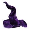 Costume Witch Hat for Halloween Event, Soft Fabric Wide Brims Dressing-Up Hat with Twist Crowns for Themed Performances