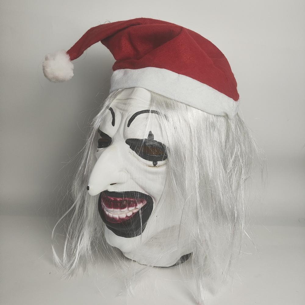 Red-haired Terrifying Clown Mask, Terrifying Hooded Clown Headgear, Halloween Horror Makeup, Buddha and Devil Mask