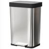 60 L Trash Can with Foot Pedal, Stainless Steel Waste Bin with Soft-Closing Lid, Silver Colored