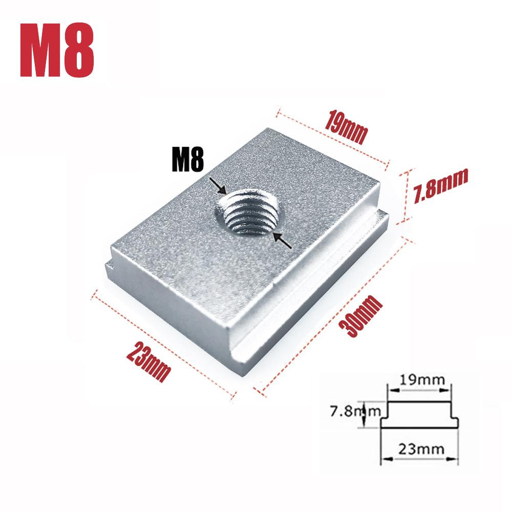 Woodworking T Track Slider M8 T Screw M8 Nut Saw Table Acting Hold Down Clamp for T-Slot T-Track Woodworking DIY Tools