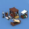 MOC Medieval Street View Scene Building Blocks Castle Bedroom Crossbow Siege Hammer Bulletin Board Sign Laboratory Bricks Gifts