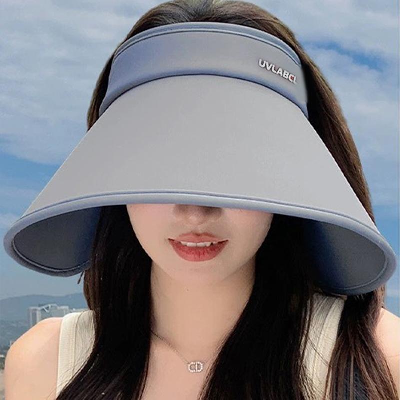 Summer Casual Empty Top Sun Hats Portable Wide Large Brim Cap Uv Protection Foldable Visors Women Sunshade Beach Hiking Hat