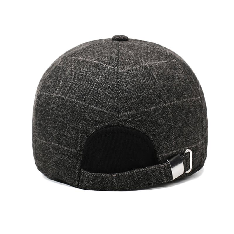 Podzimní zimní kostkovaná čepice Baseballová čepice pro muže středního věku Venkovní teplá větruodolná čepice Ochrana uší Bavlněná čepice