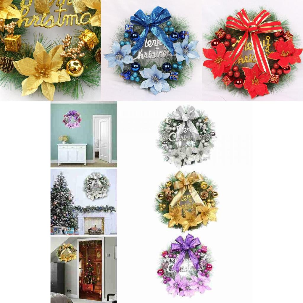 Luxurious Pvc Christmas Wreath For Front Door Elegant Xmas Party Garland Decor