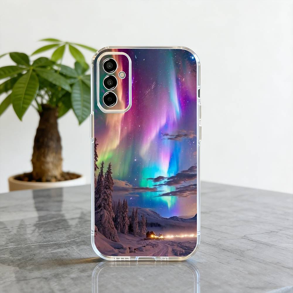 Northern Lights  Phone Case Transparent Silicone Soft For SamsungA10,12,20,21S,30,31,40,50,51,52,70,71