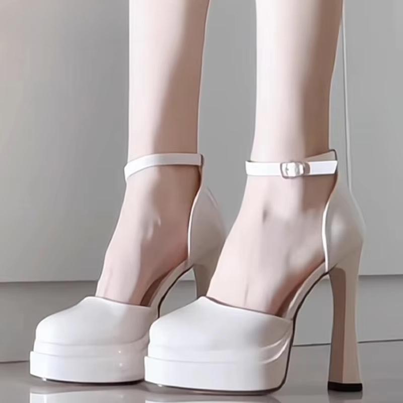 Spring Autumn Wedding Party High Heel Shoes Fashion Shallow Buckle Shoes Dancing Stripper Pumps Shoes