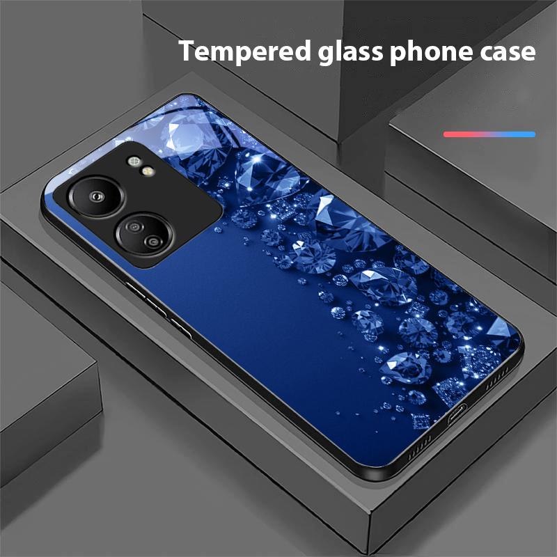 Plné kamienky Pre Xiaomi Redmi 13C Note13 12 Pro Plus 5G Note 9 13T Pro POCO X6 F5 F6 Čierne Tvrdené Sklo Obal na Telefón