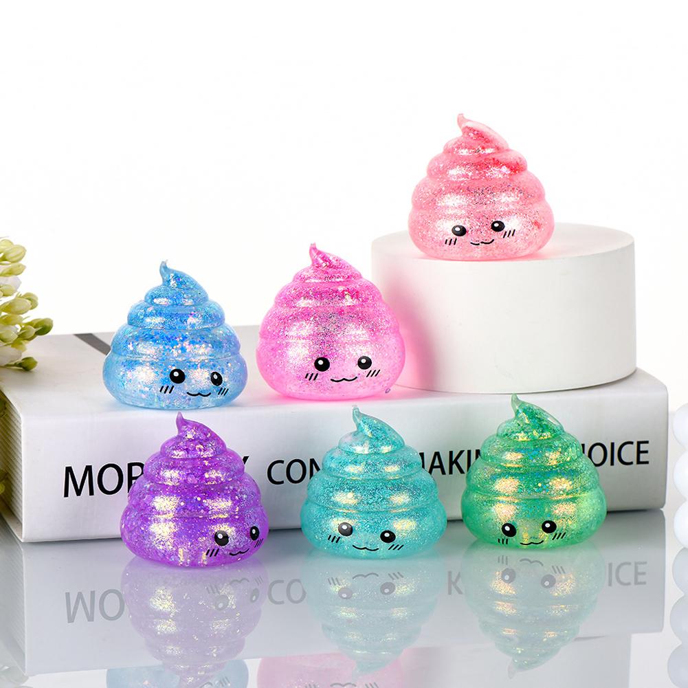 Funny Glitter Poo Stress Ball Toy For Kids Adults, Squeeze Fidget Prank Toy April Fool'S Day Gift, Sensory Stress Relief