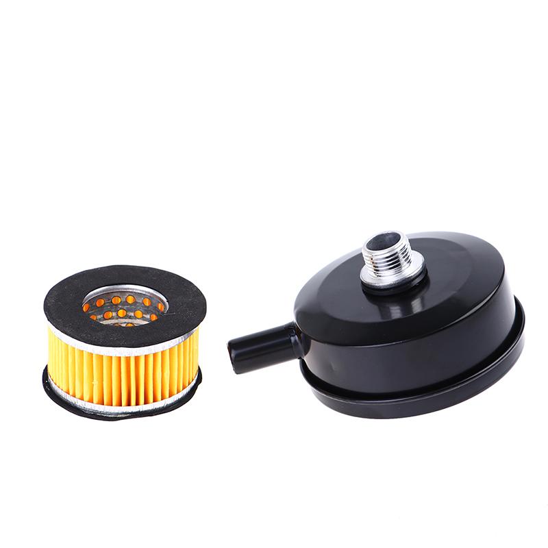 Black Iron Air Filter Silencer Air Compressor 20Mm Male Thread Canister Filte