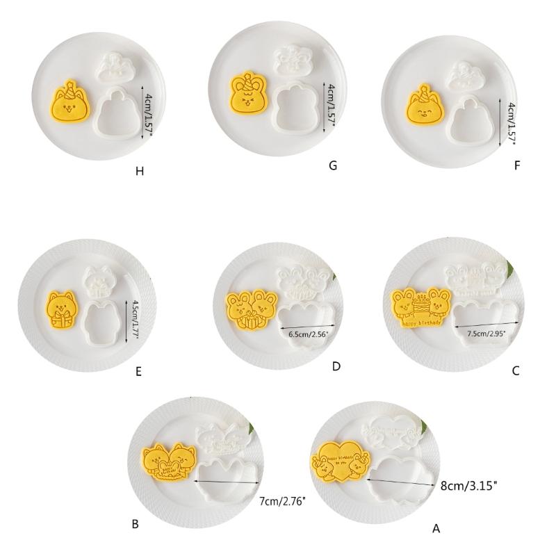 Animal Cookie Molds Bakings Pastrys Bakewares Cartoon Animal Biscuit Cutter Plastic Cookie Moulds Plastic Material