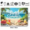 1pc Summer Beach Background Fabric Banner Suitable for Birthday Party Decoration Garden and Outdoor Decoration