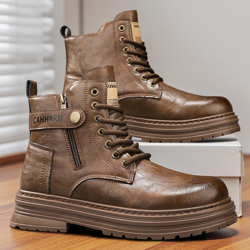 

2025 осень и зима новая мужская британская универсальная обувь Мартин модная ретро рабочая мужская обувь модные повседневные ботильоны на платформе 44