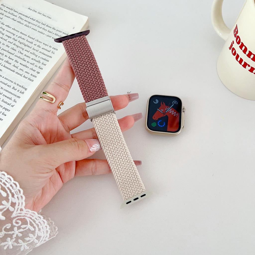 Colorful Elastic Nylon Band for Apple Watch (9, S10, SE, 8, 7, 6, 5)