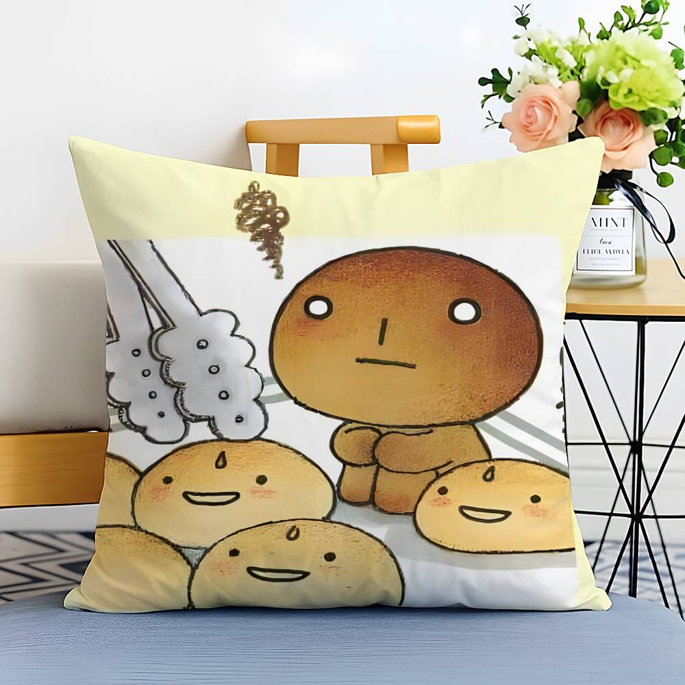 Cartoon Kawaii K-Kogepan-MT Pillow Case Printed Brushed Fleece Pillow Baby Skin-Touch Eco-Friendly Dye-Sublimat
