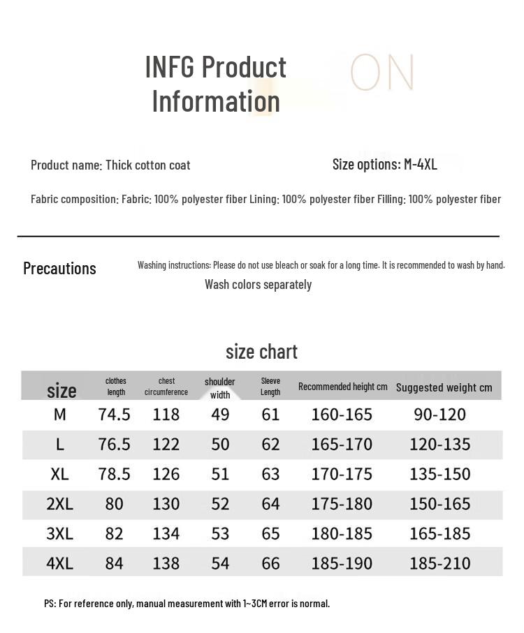 FIRS Men's Mid-Length Padded Winter Jacket with Detachable Hood