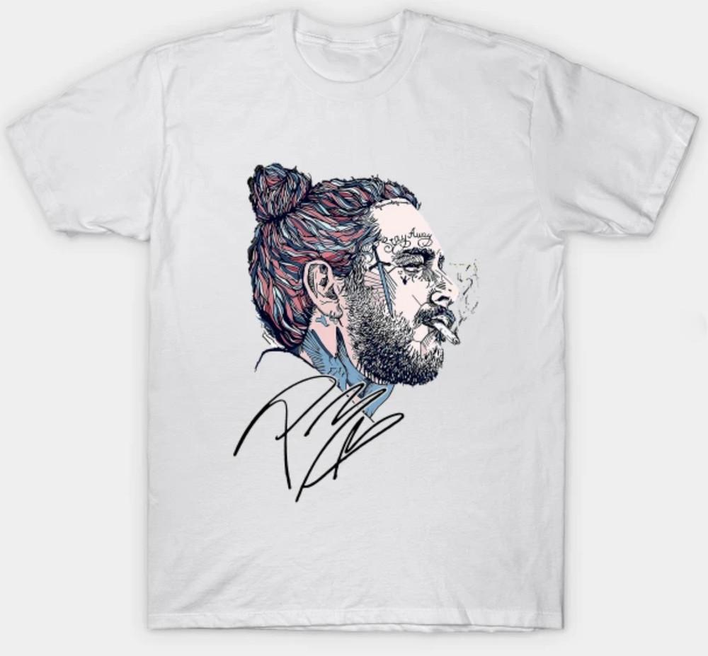 Post Malone Adult S-3XL White Fan Art Band Tee Unisex T-Shirt