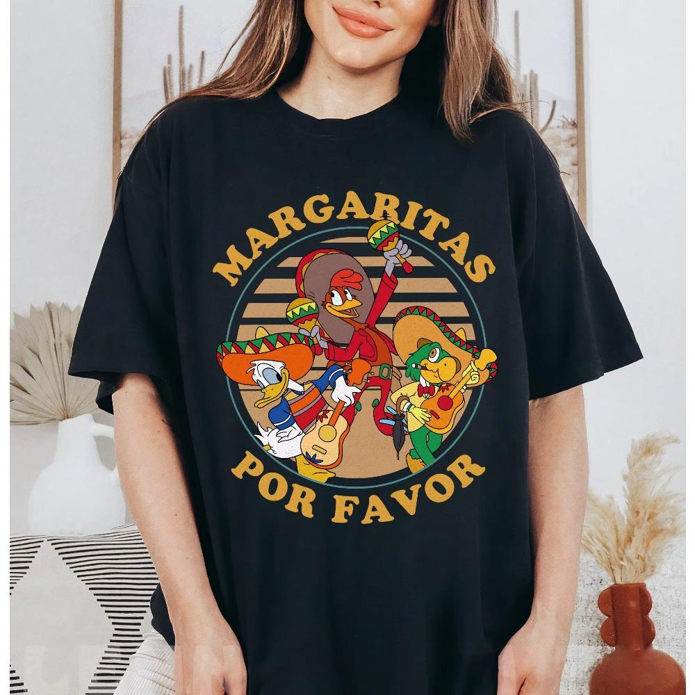 Vintage Margaritas Por Favor Shirt The Three Caballeros Portrait Shirt Matching Family Shirts Cotton Women Tees