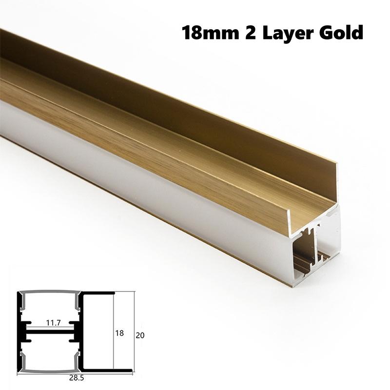 0.5/1m Rose Gold U/W Style LED Aluminum Profile Milky Cover Bar Lamp Cabinet Closet Background Corridor Decor Linear Strip Light