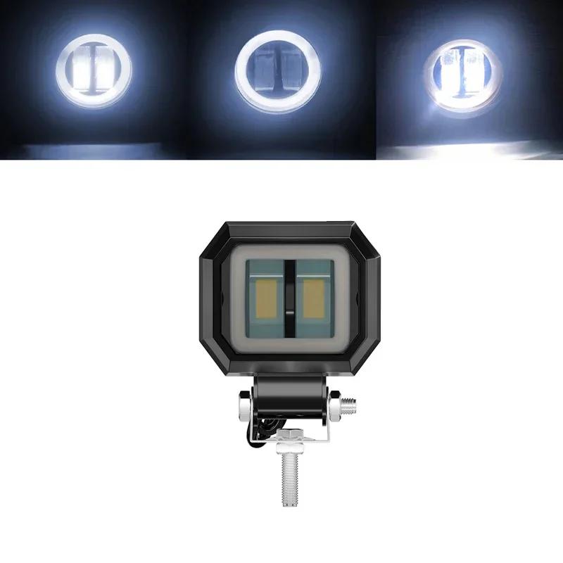 1/2pcs Motorcycle LED Angel Eye Work Light Bar Spot Lamp Offroad Car Boat Truck SUV Pickup 12V 24V Driving Fog Lamp Headlight