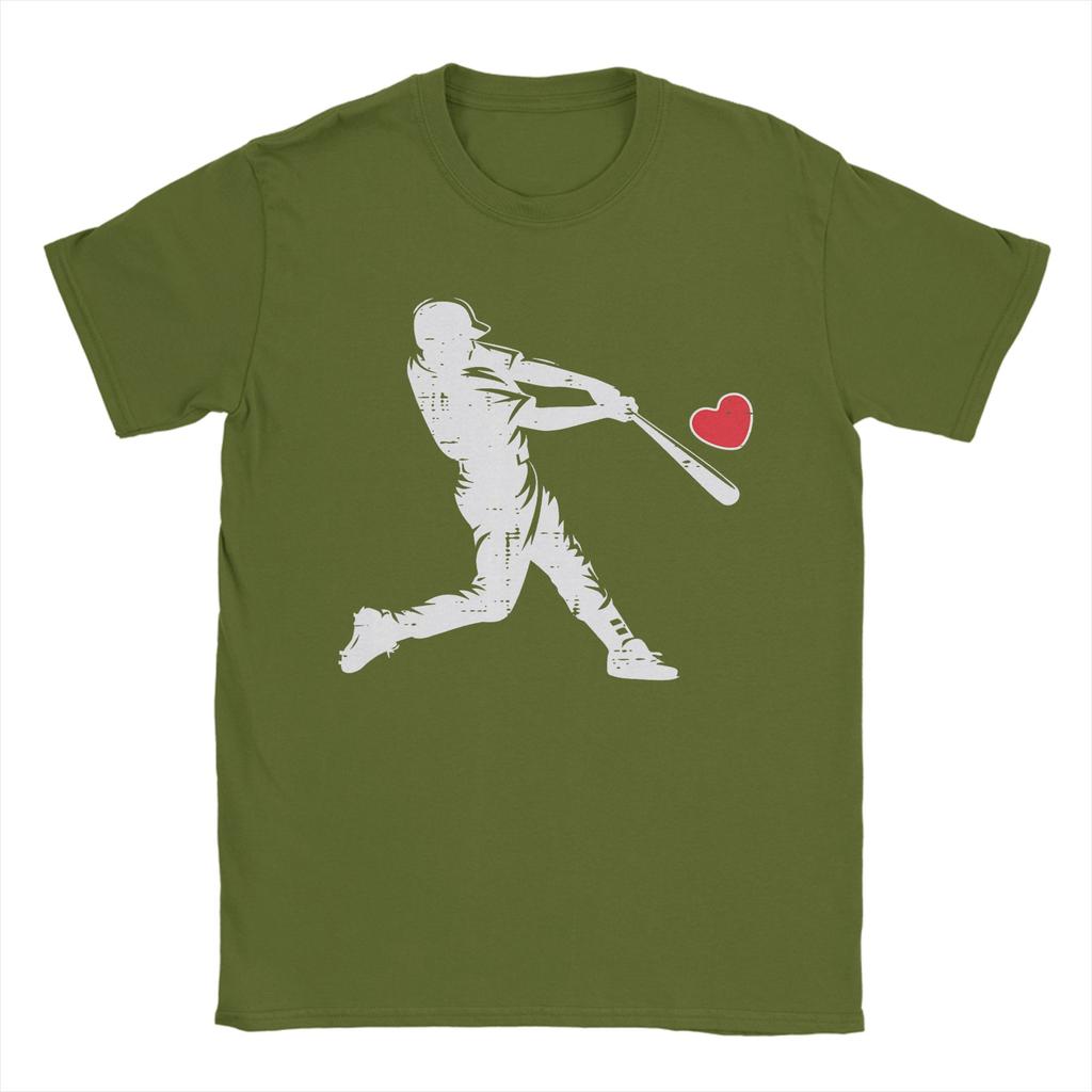 Unisexs Valentines Day Baseball Batter Silhouette Heart T Shirts  Cotton Clothing Funny Short Sleeve Tee Shirt Gift Idea TShirt