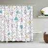 Colorful Geometry Shower Curtain 3d Bathroom Curtain With Hooks Decorative Partition Screen 180*240 Polyester Washable Cloth