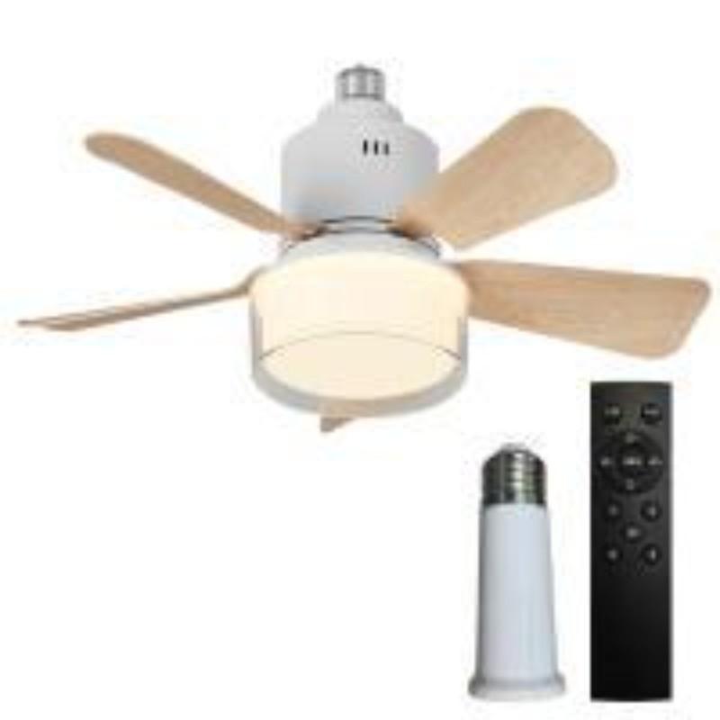 Three Wind Speed Electric Ceiling Fan Light E27 Socket Fan Lamp Living Room Bedroom Dimmable RGB Lighting Ceiling Fan