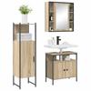 Bathroom Furniture Set with Shelf and Door 3 Pcs Brown Particleboard