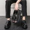 Thick-soled Men Business Loafers Black Pink Men One-legged Casual Comfortable Fashionable Leather Shoes and Social Shoes Men