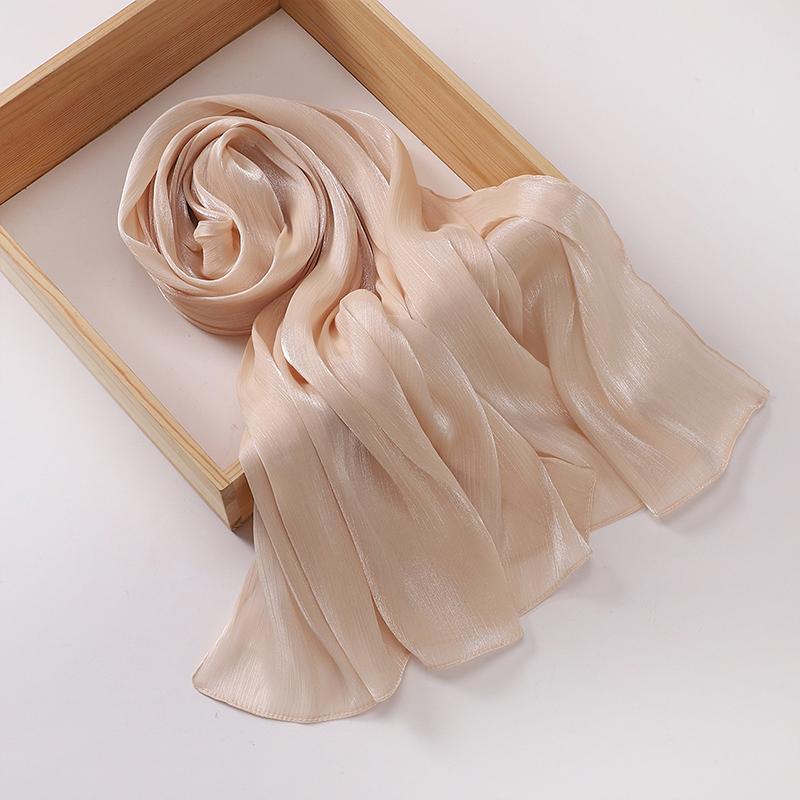 Eid Organza 70*175 Cm Maxi Satin Khimar Abaya Dubai Arabic Islam Muslim Scarf Women Shimmer Hijab Turban Hijabs Musulmans Femme