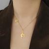 My Shape Initials A-Z Artistic Gymnastics Pendant Necklaces Women Eurhythmics Dancer Stainless Steel Letter Charms Chain Jewelry
