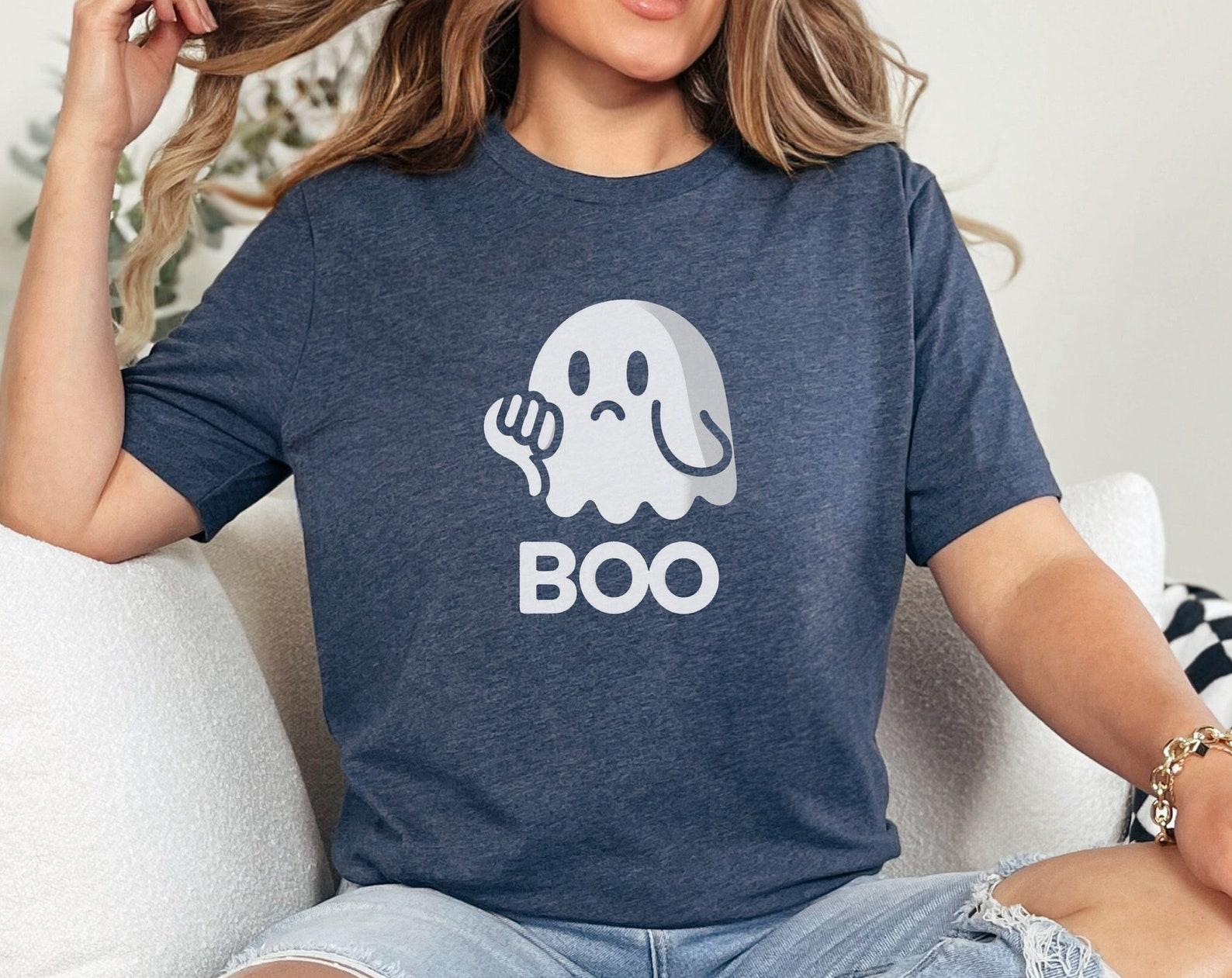 Ghost  Boo  Graphic Shirt, Funny Meme Halloween Tee S