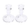Candlestick Holders Set Clear Glass Taper Candle Holders for Wedding Party Romantic Dinner Festival Windowsill Decor