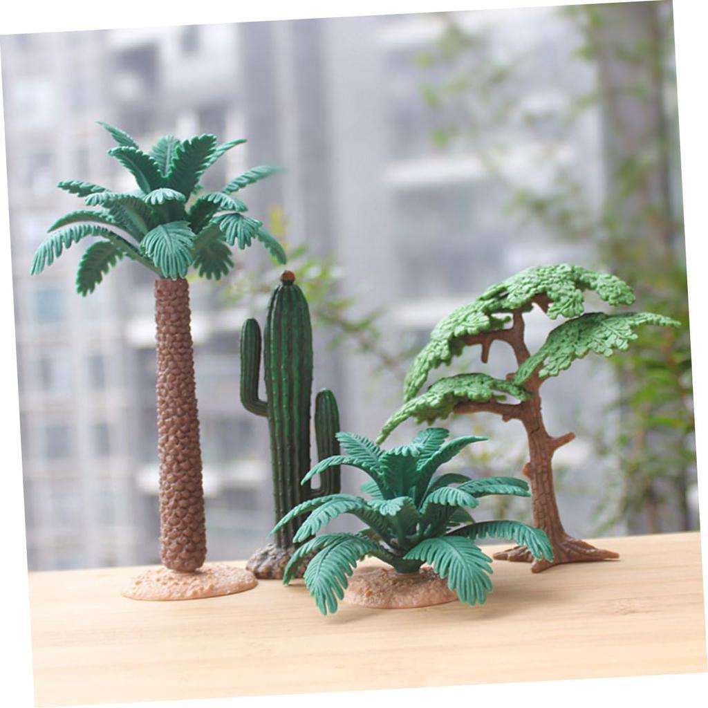 NUOBESTY Set of 4 Simulation Plants, Mini Fake Trees, for Landscape Models, Indoor Decor, DIY Landscape Model, Approx. 3.3 Inches