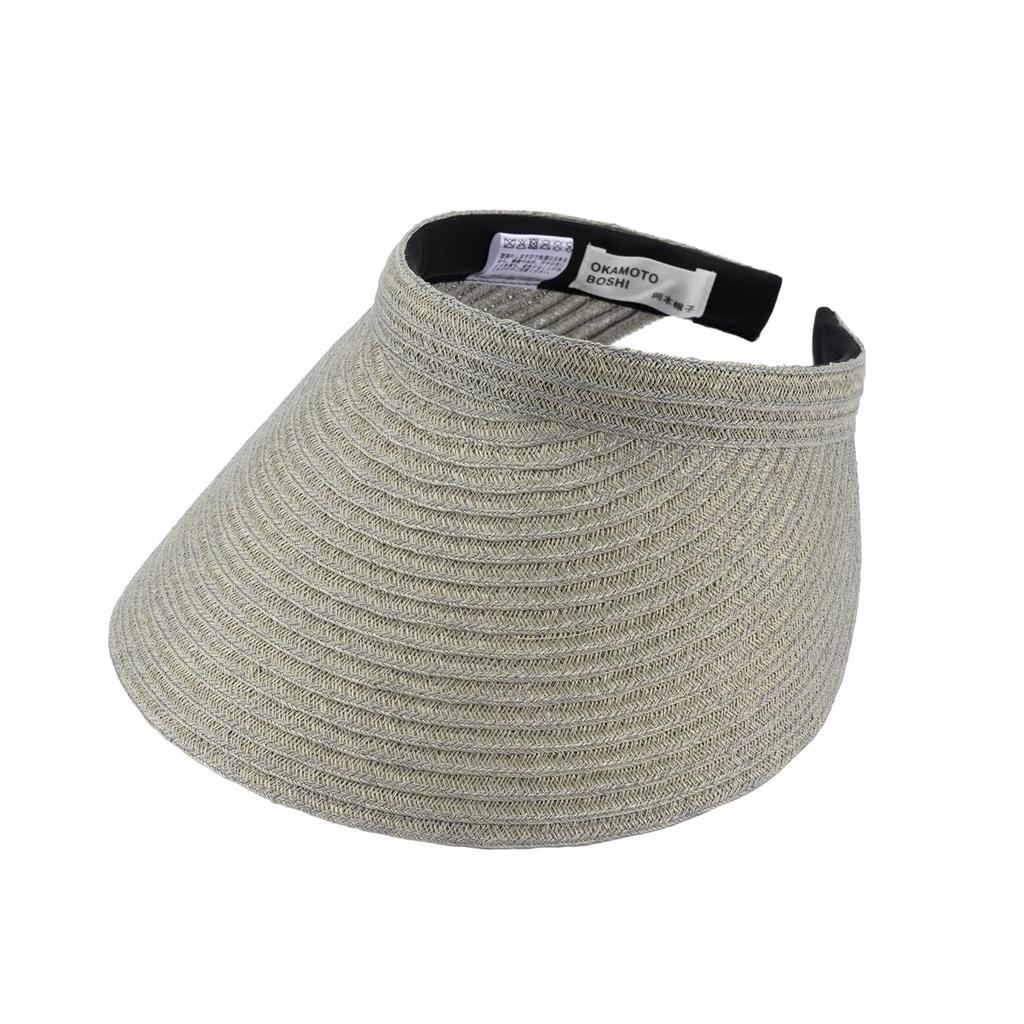 Okamoto Hat Manila Hemp Sun Visor (Ladies Hat Visor Clip-on Sun Visor Stylish Ladies Women's Hat Hemp UV Made in Japan) ok-bp008 Gray