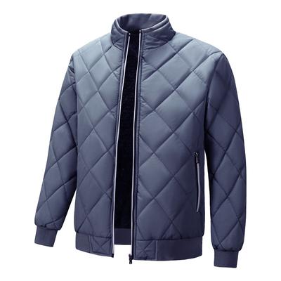 Men's Snow Warm Jacket Lined Padded Warm Coat Zipper Jacket