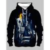 Men's 3D Striped Print Long-sleeve Hoodie, Comfortable, Breathable and Versatile Men's Top