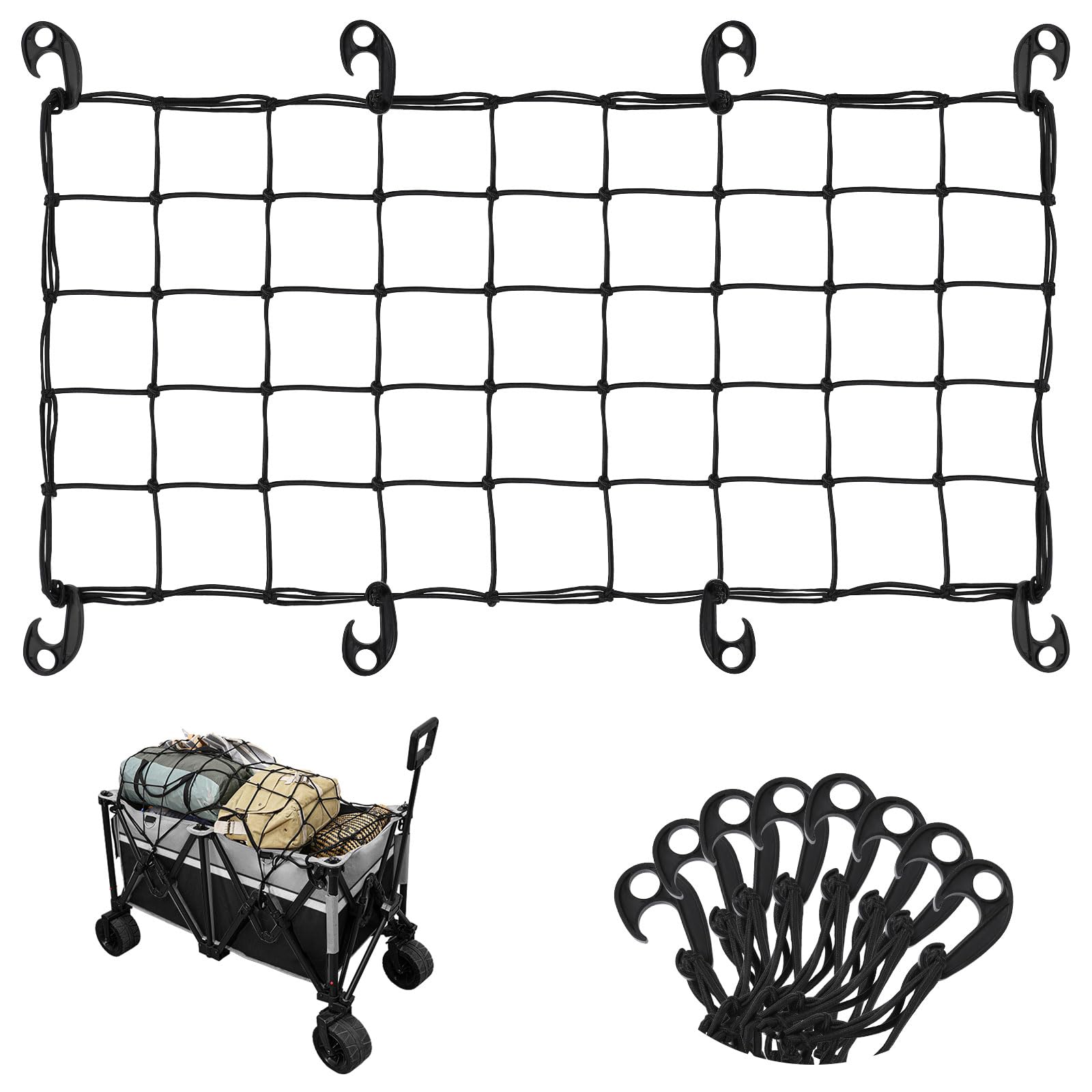 

Raynesys Cargo Net, Wagon Net, Universal Luggage Net, 35.4 x 19.7 inches (90 x 91x50cm чёрный
