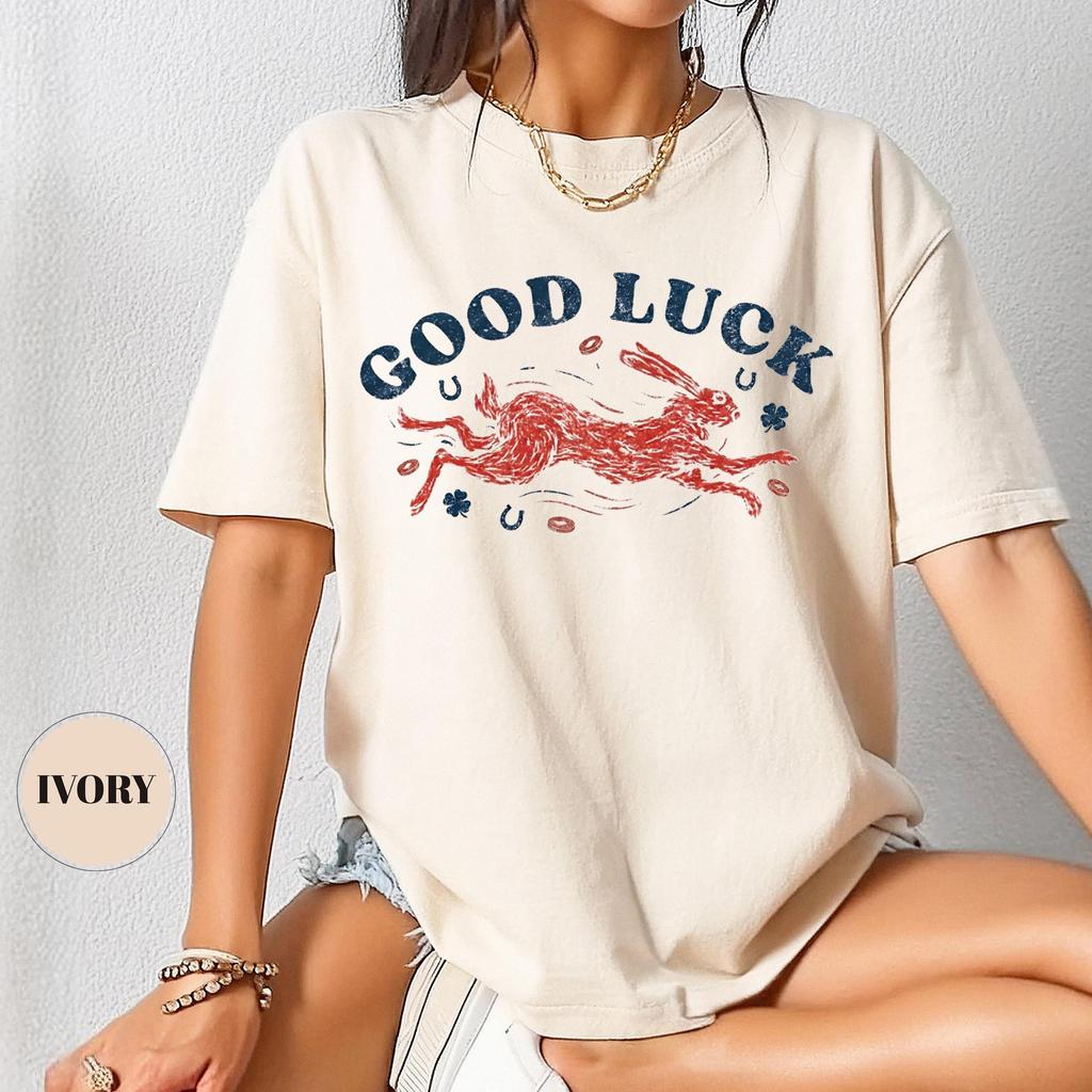 Plus Size Womens Lucky Rabbit TShirt Pure Cotton Breathable Stylish Versatile Street Style Streetwear Oversized