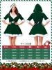 DECEED Santa Claus Sexy Christmas Cute Hooded Dress with Set Size Women's Costume, Costume, Skirt, 2-Piece (Green, L)