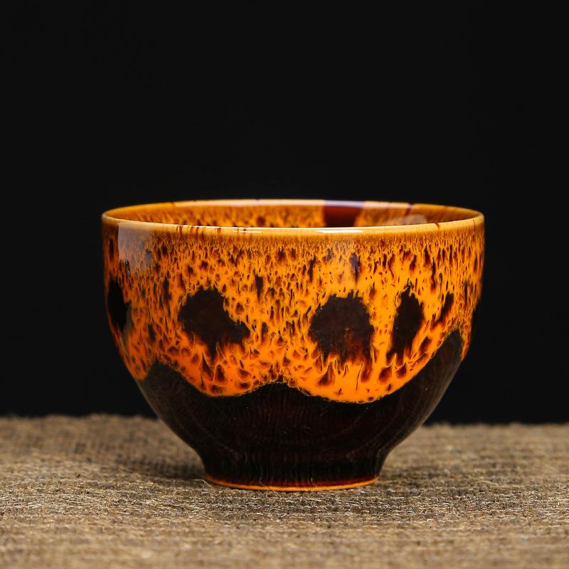 Kiln Change Tea Cup Ceramic Cups and Lanterns Kung Fu Small Tea Cups Master Cup Single Cup Jianjian Tea Set Tea Bowl Tea Cups Bucket Hats Cups