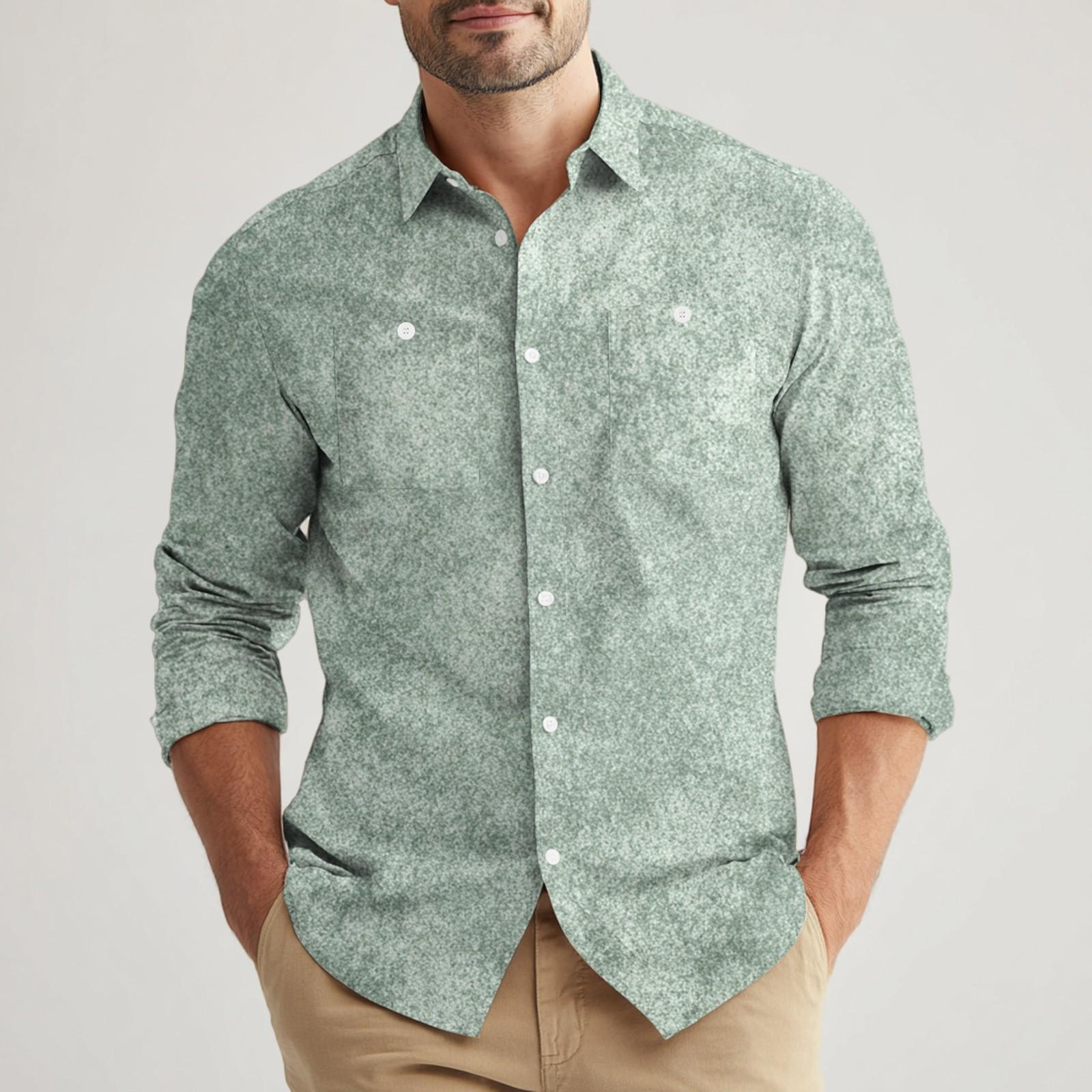 Мужская свободная классическая рубашка с лацканами и несколькими карманами, промышленная рабочая рубашка-топ L