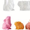 Easter Silicone Mold Casting Mold Easter Bunny Candle Mold 3D Rabbit Easter Soap Mould Plaster Ornament Crafting Making Supplies