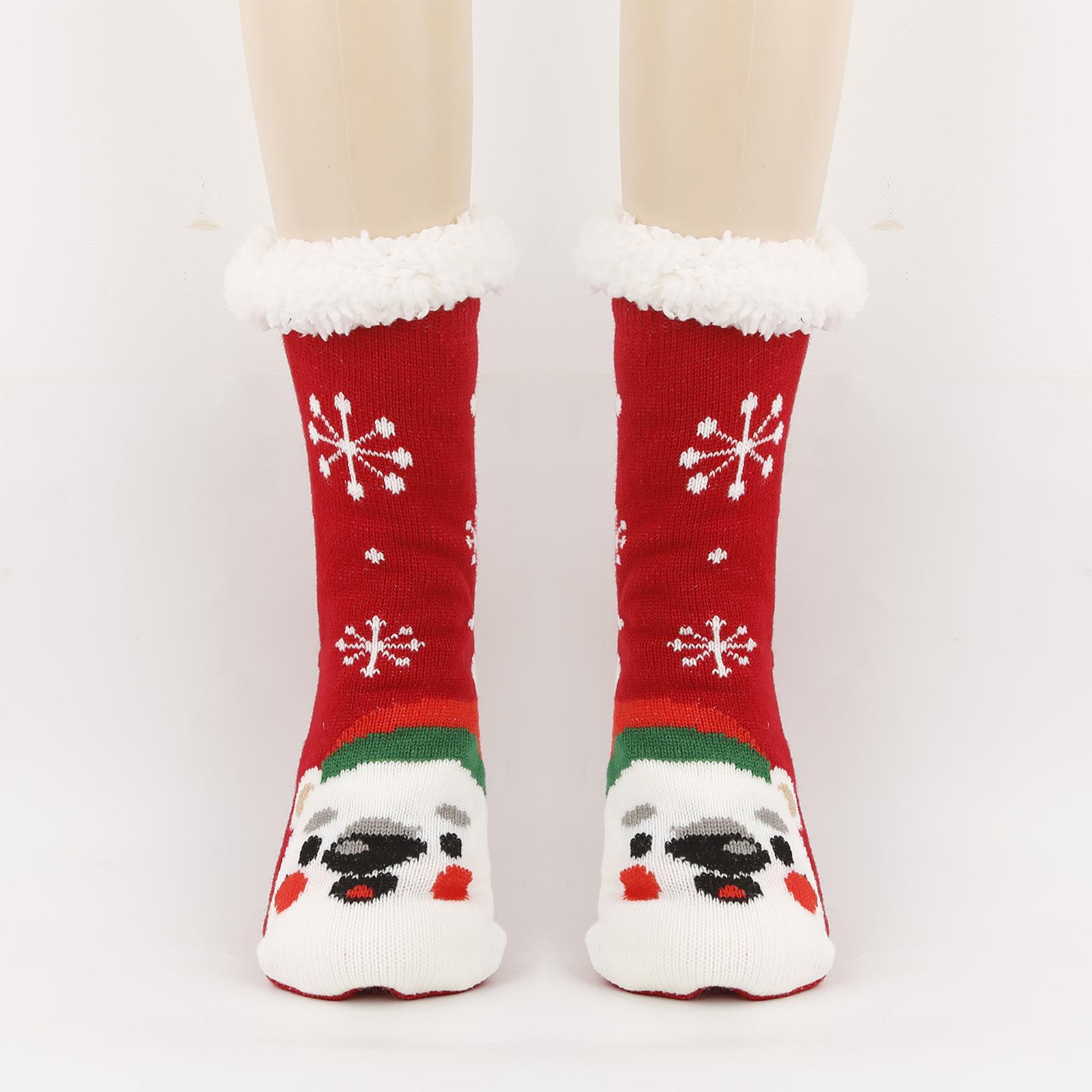 

Women s Floor Socks, Warm And Thick Cartoon Animal Cold Resistant Looped Sleep Socks One Size красный