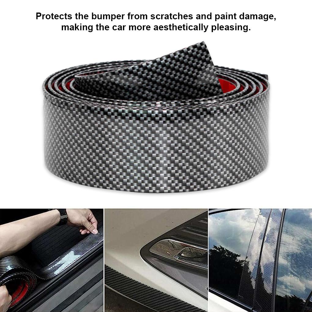 3D Carbon Fiber Aufkleber Auto Schwelle Schutzfolie Anti Scratch Wasserdicht Matt Schwarz Nano Aufkleber für Autokarosserie