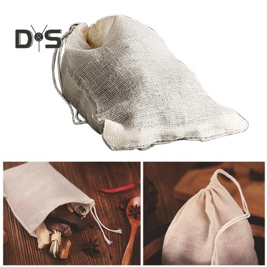 50 Pcs Spice Bags for Cooking Soup Reusable Drawstring Bag Tea Bags Unbleached Cheesecloth Bag for Straining Making Tea