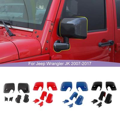 ABS Rearview Mirror Housing Base Decoration Cover Sticker Trim For Jeep Wrangler JK 2007-2017 Car Exterior Accessories