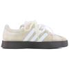 Adidas VL COURT 2.0 Lifestyle Cow Split Leather Abrasion Resistant Low top Skateboard Shoes Unisex Oat Beige HQ1802(Team1798-)